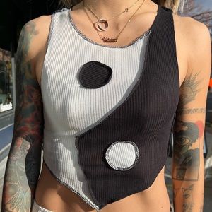 SOLD Yin-Yang cropped tank top shirt